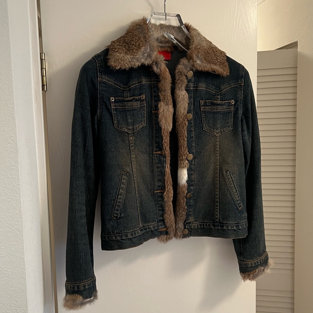 denim fur jacket 🇰🇷